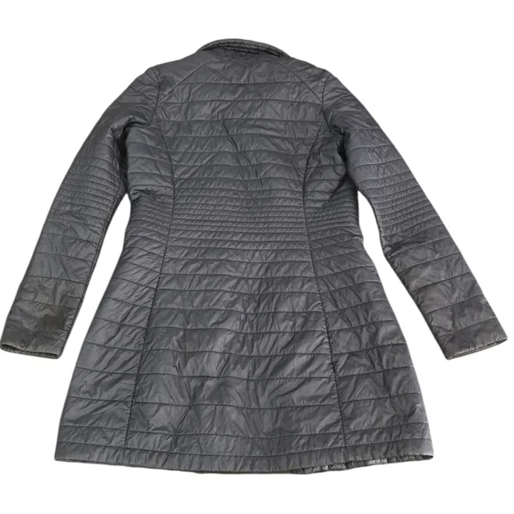 Patagonia Women’s Small Quilted Puffer Coat Long Jacket Gray Lightweight Insulat - Picture 2 of 4